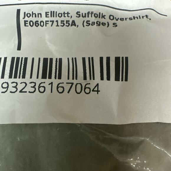 John Elliott Suffolk Overshirt Button Up Sage Men’s Size Small - Picture 4 of 4